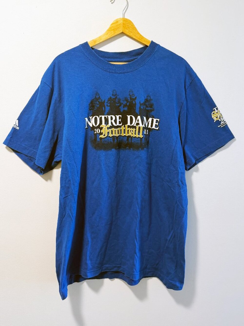 Adidas Notre Dame The Shirt 2011 Football Graphic Tee Royal Blue Mens Size XL